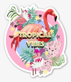 Tropical Vibes Sticker - Stickers De Flamingos Png, Transparent Png, Free Download