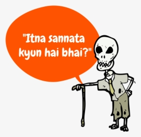 Bollywood Dialogues Messages Sticker-6 - Skeleton Cartoon, HD Png Download, Free Download