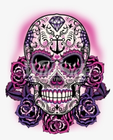 Pink And Purple Sugar Skull, HD Png Download, Free Download