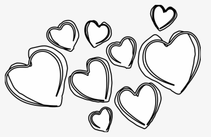 Black Line Heart Clipart - Black And White Hearts Clip Art, HD Png Download, Free Download