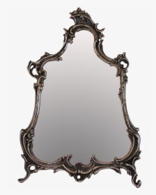 Antique Ornate Silver Plate Rococo Style Vanity Mirror - Rococo, HD Png Download, Free Download