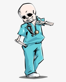 Skeleton In Scrubs - Cartoon, HD Png Download, Free Download