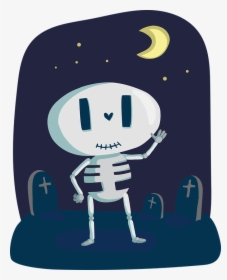 Skeleton, Cute, Bone, Halloween, Happy, Holiday - Cute Skeleton, HD Png Download, Free Download