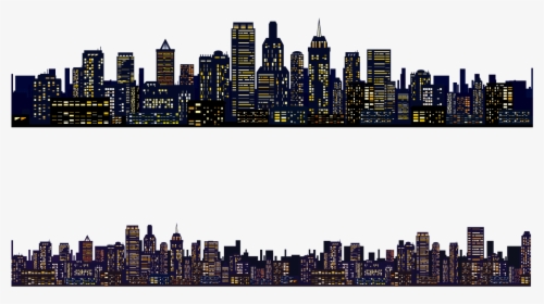 Clip Art New York City Night Skyline - City Skyline Transparent Background, HD Png Download, Free Download