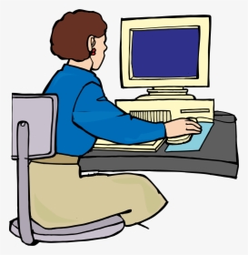 Computer Cartoon Png - Human Using Computer Cartoon, Transparent Png, Free Download