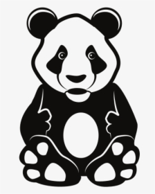 Cute Panda Silhouette - Cartoon, HD Png Download, Free Download