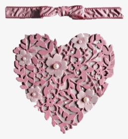 #heart #bow #pink #lace #pearls #pretty #freetoedit - Artificial Flower, HD Png Download, Free Download