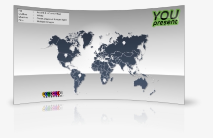 World Map Template For Powerpoint By Youpresent - World Map, HD Png Download, Free Download