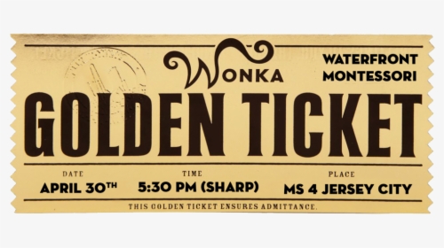 Willy Wonka Golden Ticket Png - Charlie And The Chocolate Factory, Transparent Png, Free Download