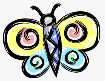 Vector Illustration Of Colorful Butterfly Winged Insect - Butterfly, HD Png Download, Free Download