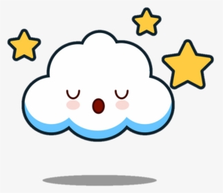 #nuvem #kawaii #white #night #drawning - Easy Cute Cloud Drawing, HD Png Download, Free Download