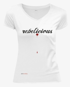 Rebelicious Female V Neck White - Beetlejuice The Musical Merch, HD Png Download, Free Download
