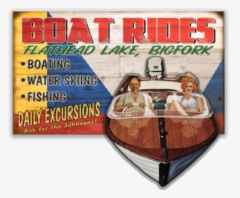 Vintage Water Ski Wooden Boat, HD Png Download, Free Download