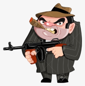 Mother Clipart Cuddle - Cartoon Man Holding Gun, HD Png Download, Free Download