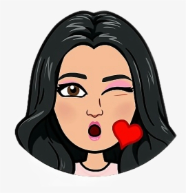 #mandar Beso #emoji #freetoedit - White Girl Brown Hair Bitmoji, HD Png Download, Free Download