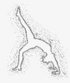 Particles Female Yoga Pose - Line Art, HD Png Download, Free Download