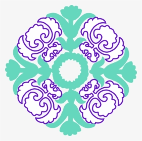 Damask Flourish Purple Mint Clip Art - Paisley Clip Art, HD Png Download, Free Download