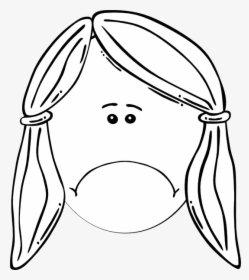Sad Girl Svg Clip Arts - Clipart Black And White Girl, HD Png Download, Free Download