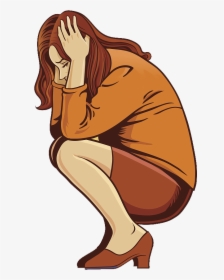 Russia Drawing Sad - Depressed Woman Illustration, HD Png Download, Free Download