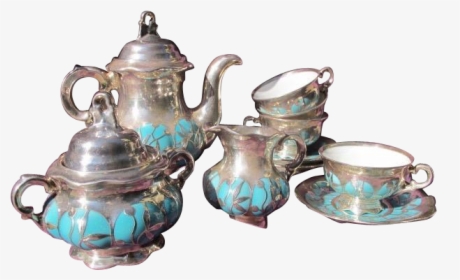 French Off White Porcelain 1880's With Silver Overlay, HD Png Download, Free Download