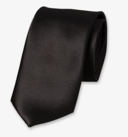 Black Polyester Satin Tie - Corbata Negro Satin, HD Png Download, Free Download