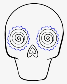 How To Draw Sugar Skull - Easy Drawing Sugar Skull, HD Png Download, Free Download