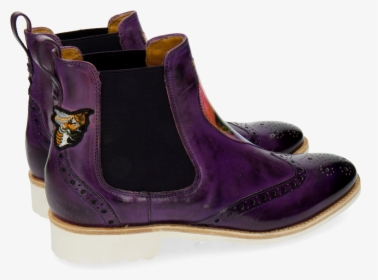Ankle Boots Amelie 44 Purple Flame Peacock Bee - Chelsea Boot, HD Png Download, Free Download