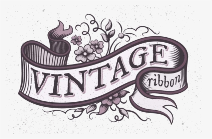 Calligraphy Vector Ribbon - Transparent Vintage Ribbon Logo Png, Png Download, Free Download