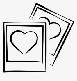 Polaroids Coloring Page - Heart, HD Png Download, Free Download