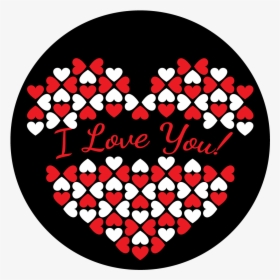 Apollo Design C2-1211 I Heart You Glass Pattern - Circle, HD Png Download, Free Download