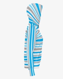 Blue Grey Stripe Pattern Hoodie - Day Dress, HD Png Download, Free Download