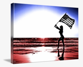 Usa Flag Art - Us Flag Sunset Tshirt Design, HD Png Download, Free Download