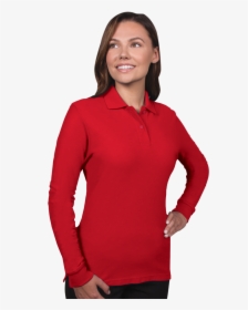 Red Long Sleeve Polo Shirt Hd Png, Transparent Png, Free Download