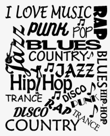 Sticker Citation Musique I Love Music Punk Rap Pop - Calligraphy, HD Png Download, Free Download