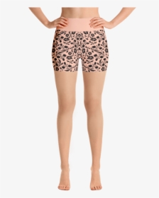 Black Flowers Yoga Short Pants With A Small Inner Pocket - Ubrania Z Lamą Damskie, HD Png Download, Free Download