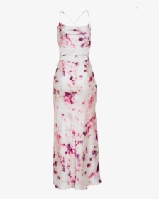 Tie Dye Slip Dress In Colour Bright Violet - Gown, HD Png Download, Free Download