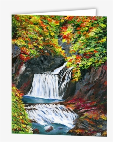 Waterfall Wrapped In Color Card W6umve - Waterfall, HD Png Download, Free Download