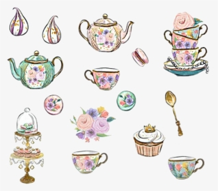 #watercolor #tea #party #teaparty #cups #china #porcelain, HD Png Download, Free Download