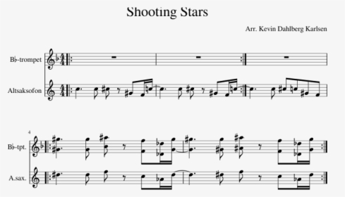 Shooting Stars Sheet Music For Trumpet, Alto Saxophone - Stand By Me Partitura, HD Png Download, Free Download