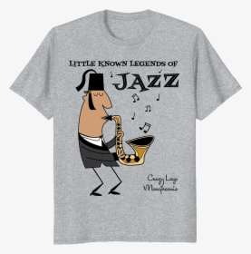 Cartoon Jazz T-shirt From Design Kitsch - Saxophone Design T Shirt, HD Png Download, Free Download