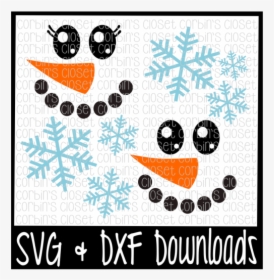 Free Snowman * Snowgirl * Snowflakes Cutting File Crafter - Cartoon, HD Png Download, Free Download