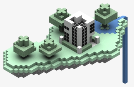 Isometric Minecraft Modern Sky Island By Sunkistswagfx - Isometric Projection, HD Png Download, Free Download