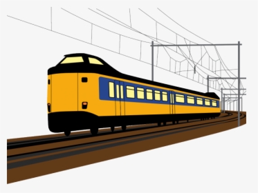 Railroad Tracks Clipart Modern Train - Electric Train Clip Art, HD Png Download, Free Download