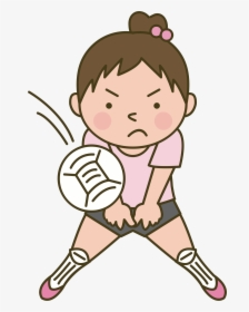 Girl Playing Big Image - Clipart Volleyball Player Girl, HD Png Download, Free Download