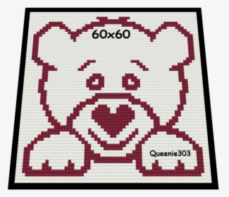Love Bear Face - Cross-stitch, HD Png Download, Free Download