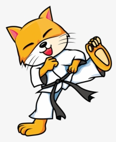 Cat Cartoon Karate, HD Png Download, Free Download