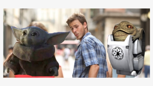 Yoda Fictional Character - Distracted Boyfriend Guy Looking Back Meme, HD Png Download, Free Download