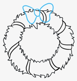 How To Draw Christmas Wreath - Christmas Wreath Drawing Easy, HD Png Download, Free Download
