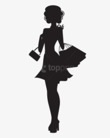 Free Png Shopping Woman Silhouette Png Png - Woman Shopping Silhouette Clipart, Transparent Png, Free Download