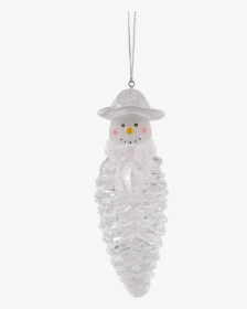 Acrylic Pinecone Snowman With Hat - Christmas Ornament, HD Png Download, Free Download